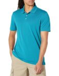 Amazon Essentials Mens Slim-Fit Quick-Dry Golf Polo Shirt – Teal Size L
