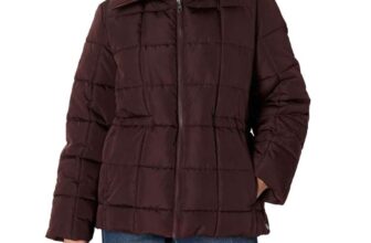 Amazon Essentials Womens (Demis Pick) Oversized-Fit Square Quilted Puffer Jacket size M with Adjustable Waist
