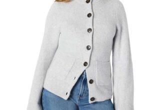 Amazon Essentials Womens (Demis Pick) Regular-Fit Long-Sleeve Cardigan with Bell Sleeves and Shaped Waist – Size XL