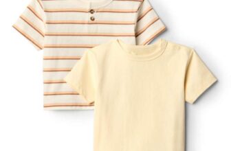 Amazon Essentials x Sofia Grainge Baby Boys Cotton Short-Sleeve Crewneck T-Shirts, Pack of 2 – Size 3 Years