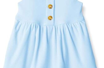 Amazon Essentials x Sofia Grainge Toddlers Girls Cotton Casual Fit and Flare Dress Size 2 Years – Light Blue