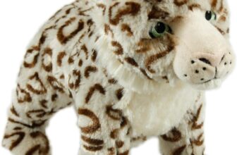 Animal Instincts Snow Mates Sophia Snow Leopard, Squeaky Soft Plush Chew Companion Dog Toy – Small