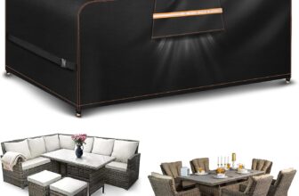 Aoretic Outdoor Garden Furniture Covers Waterproof Rectangular with Air Vent Garden Table Cover Waterproof for Patio Bistro Set Rattan Sofa Chairs Outside Seating 180x120x74CM 420D Oxford Fabric