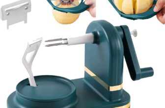 Apple Fruit Cutter,Slicer,Apple Peeler,Corer,Wedger,Stainless Steel,Slicer for Apples,Pears,Fruits,Ergonomic Handle, Easy Grip, Sharp Blade,(8 Slices,Dark Blue)