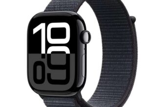 Apple Watch Series 10 GPS Cellular, 46mm Aluminium Case with Sport Loop Silver or Jet Black Auto Discount At Checkout