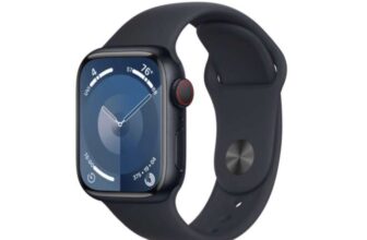 Apple Watch Series 9 GPS Cellular 45mm Midnight Aluminium Case with Midnight Sport Band – S/M