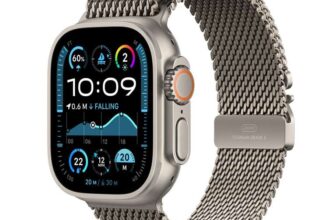 Apple Watch Ultra 2 GPS Cellular, 49mm Titanium Case with Natural Titanium Milanese – Small, MX4M3QA/A