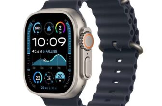 Apple Watch Ultra 2 GPS Cellular 49mm Titanium Case with Navy Ocean Band