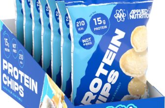Applied Nutrition Protein Chips High-Protein Snack Best Gluten-Free & Vegan Option Crunchy Low-Fat Protein Boost (7 x 50g) (Salt & Vinegar)