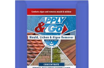 Apply & Go – Path and Patio Cleaner, Concentrated Mould, Mildew, Lichen & Algae Remover Outdoor Cleaning Treatment for Decking, Stone, Driveways, Rooftops (Up to 300m2 coverage) – 5 Litre