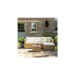 Argos Home 4 Seater Rattan Effect Garden Sofa Set- Natural