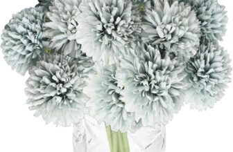 Artificial Flowers for Graves 12 Pieces Fake Ball Flower Dandelion Simulation Bouquets Bridal Bouquet Suitable for Family Gathering Wedding Decoration Blue 1604