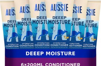 Aussie Deeep Moisture Vegan Hair Conditioner – For Very Dry, Thick and Curly Hair – With Avocado Oil, Jojoba Oil and Macadamia Nut Oil, 6 units x 200 ml