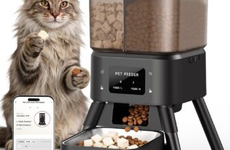 Automatic Cat Feeder, PalNests 4L Dual Hopper Auto Dispenser with Customized Feeding Schedule, Smart Pet Dry Food Feeder for 1-10 Meals a Day with Stainless Steel Bowl for Cats Dogs
