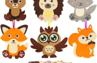 Autumn Craft Kit for Kids, 1 Set DIY Peel and Stick EVA Foam Arts and Crafts Kit, Forest Animals Making Kit, for Kids Boys Girls Party Supplies Thanksgiving Autumn Decoration, Multicolor