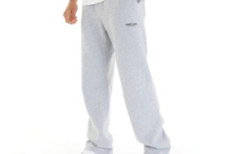Avant Garde Mens Straight Leg Joggers Light Grey Marl