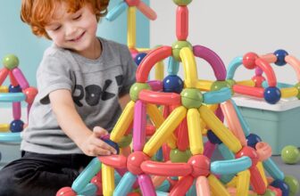 BAKAM Magnetic Building Blocks for Kids Ages 4-8, STEM Construction Toys for Boys and Girls, Large Size Magnetic Sticks and Balls Game Set for Kids Early Educational Learning (42PCS)