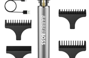 BARBERBOSS T-Blade Beard & Hair Trimmer for Men, Cordless Detail Clipper, Rechargeable Groomer with 3 Guide Combs