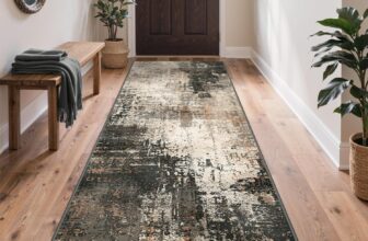 BEIMO Modern Abstract Rugs Living Room, Rugs for Bedroom 60x120cm Machine Non-Slip Washable Rug Earthen Grey Faux Short Pile Area Rug for Dining Room Kitchen Office