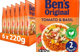 BENS ORIGINAL Tomato and Basil Microwave Rice, Bulk Multipack 6 x 220g pouches