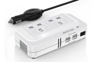 BESTEK 200W Power Inverter DC 12V to AC 230V 240V Dual Socket