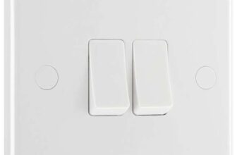 BG Electrical Double Wall Light Switch, 2 Way, Round Edge, Nexus 800 Series, White Moulded, 20A, 16AX, 842