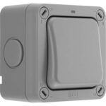BG Electrical Outdoor Single Wall Switch with LED Indicator, Double Pole, Weatherproof Storm