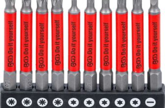 BGS Diy 4831 Anti-Slip Bit Set magnetic 70 mm 10 pcs.