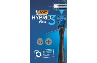 BIC Hybrid Flex Refillable Mens Razor Kit with 3-Blade Refills