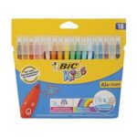 BIC Kids Couleur Water-Based Felt Tip Pens, Cardboard Wallet (18)