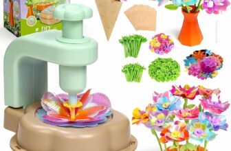 BIVBTP Arts and Craft Kits for Kids DIY Art Flower Toys for 4-12 Year Old GirlsDIY Flowers Market Kits for KidsBirthday Presents Kid Craft Activity Educational Toys Flower Gifts for Girls (Green)
