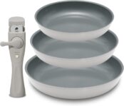 BLAZANT Non Stick Frying Pan with Removable Handle, Non Stick Ceramic Frying Pan Set for Induction Hobs, PFOA PTFE Free