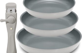 BLAZANT Non Stick Frying Pan with Removable Handle, Non Stick Ceramic Frying Pan Set for Induction Hobs, PFOA PTFE Free