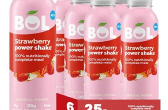 BOL Strawberry Power Shake – Ready-to-Drink Nutritionally Complete Meal (300Kcal) 25g High Protein Shake