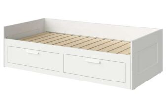 BRIMNES Day-bed frame with 2 drawers, white, EU double Day-bed frame with 2 drawers, white, 80×200 cm