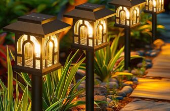 BUCASA Solar Lights Outdoor Garden, 6 Pack Garden Lights Solar Powered Waterproof with Warm White Light, Retro Solar Garden Ornaments Outdoor Path Lights for Landscape, Patio, Yard, Pathway