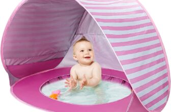 Baby Beach Tent with Pool,Upgrade Easy Fold Up & Pop Up Unique Ocean World Baby Tent,50 UPF UV Protection Outdoor Tent Aged 3-48 Months Baby Kids Parks Beach Shade (UV Protection Pool Rose)