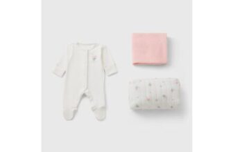 Baby Pink Mouse Sleepsuit Gift Set