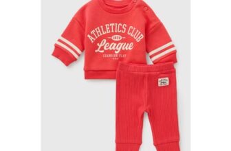 Baby Red Varsity Sweatshirt & Legging Set