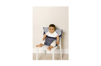 BabyToLove Travel Pocket Chair & Booster Seat – Blue Stripes