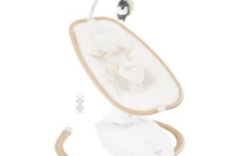 Babymoov Swoon Hoop Baby Swing with Remote, 5 Motions, Sand