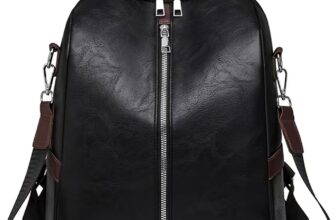 Backpack Handbags for Women Leather: Waterproof Fashion Anti-theft Daypack Mini Stylish Rucksack for Women Girls Ladies (Black)