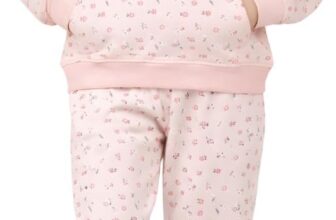 Bahob 1 & 2 Pack Girls Tracksuits Set Printed Hoodie and Tracksuit Jogging Bottoms, Kids Track Suits Activewear Sets for Girls 5-14 Years