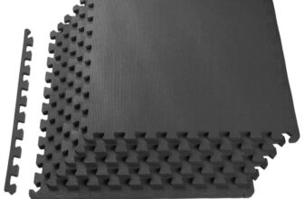 BalanceFrom Puzzle Exercise Mat EVA Foam Interlocking Tiles, Black