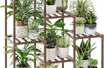 Bamworld Plant Stand Indoor Plant Shelf Outdoor Wood Plant Rack for Multiple Plants 3 Tiers Ladder Plant Holder for Living Room Patio Boho Home Decor for Gardening