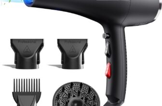 Banniliu 2000W 130M Ionic Hair Dryer with 4 Attachments, Professional Blue Light Anti-Frizz Hairdryer Fast Blow Dryer for Women Curly Hair