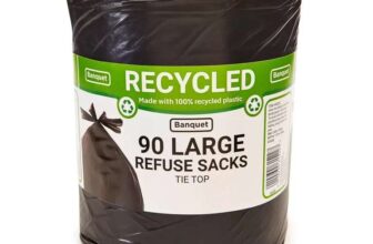 Banquet Recycled Tie Top Large Refuse Sacks, 90 Bags – Instore