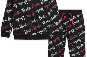 Barbie Clothes for Girls Lounge Wear Pink Hoodie Leggings Set Kids Tracksuit Hoodie Tracksuit Bottoms Official Merchandise Age 3-14 Gifts for Teenage Girls