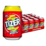 Barr Tizer – Fizzy Drinks 24 Pack x 330ml Cans – Tangy Citrus Flavour Soft Drinks Cans
