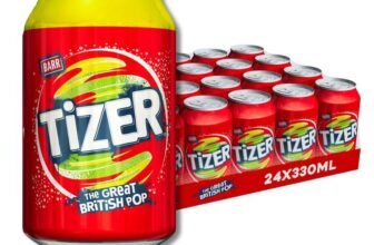 Barr Tizer – Fizzy Drinks 24 Pack x 330ml Cans – Tangy Citrus Flavour Soft Drinks Cans